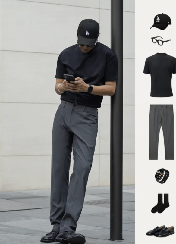 👨🏻40+叔叔｜男士通勤穿搭🌪️灰裤子配雨天